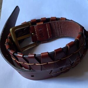 90’s DKNY Brown Woven Leather Belt